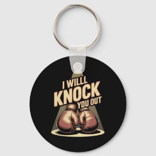 Funny Boxer Knock You Out Boxing Gloves I Will Kno Key Ring
