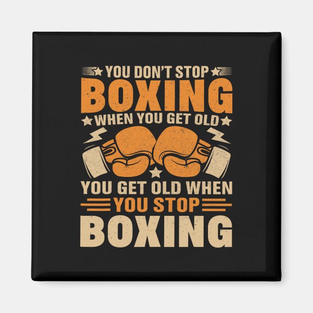 Funny Boxer Player Old School Boxing Youth Trainer Magnet (Front)