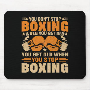 Funny Boxer Player Old School Boxing Youth Trainer Mouse Pad