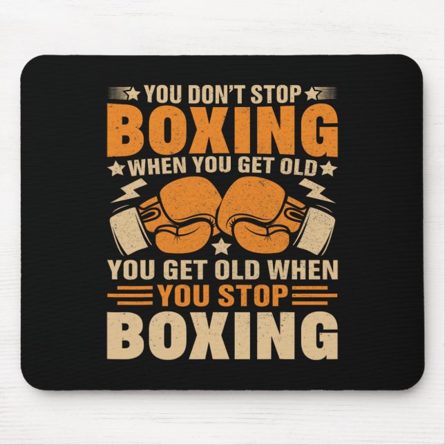 Funny Boxer Player Old School Boxing Youth Trainer Mouse Pad (Front)