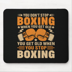 Funny Boxer Player Old School Boxing Youth Trainer Mouse Pad