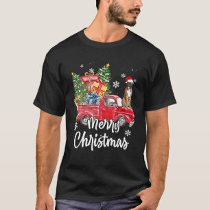 Funny Boxer Ride Red Truck Merry Christmas Pajama T-Shirt