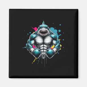 Funny Boxer Shark Boxing Great For Boxing Lover Magnet
