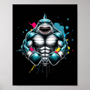 Funny Boxer Shark Boxing Great For Boxing Lover Poster
