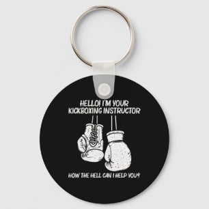Funny Boxing Art For Men Women Kickboxing Coach Bo Key Ring