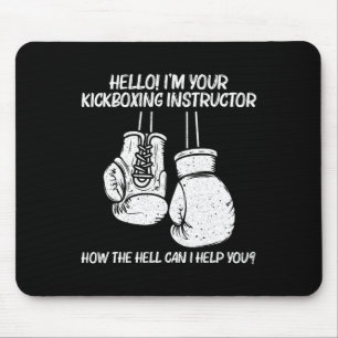 Funny Boxing Art For Men Women Kickboxing Coach Bo Mouse Pad