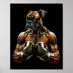 Funny Boxing Boxer Dog Gifts For Men Boys Women Ki Poster