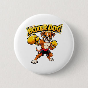 Funny Boxing Boxer Dog (Original Design) 6 Cm Round Badge