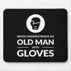 Funny Boxing Boxer Old Man T Shirt Gift Mouse Pad