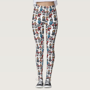 Funny Boxing Cat Dog Pattern Design Leggings