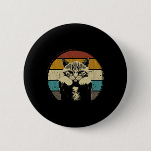 Funny Boxing Cat Vintage With Boxing Gloves Retro 6 Cm Round Badge