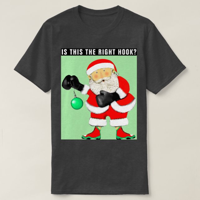 Funny Boxing Christmas T-Shirt (Design Front)