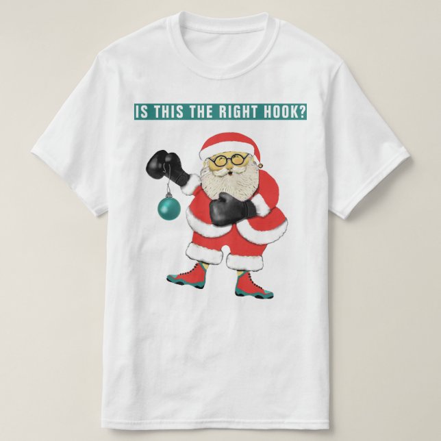 Funny Boxing Christmas T-Shirt (Design Front)