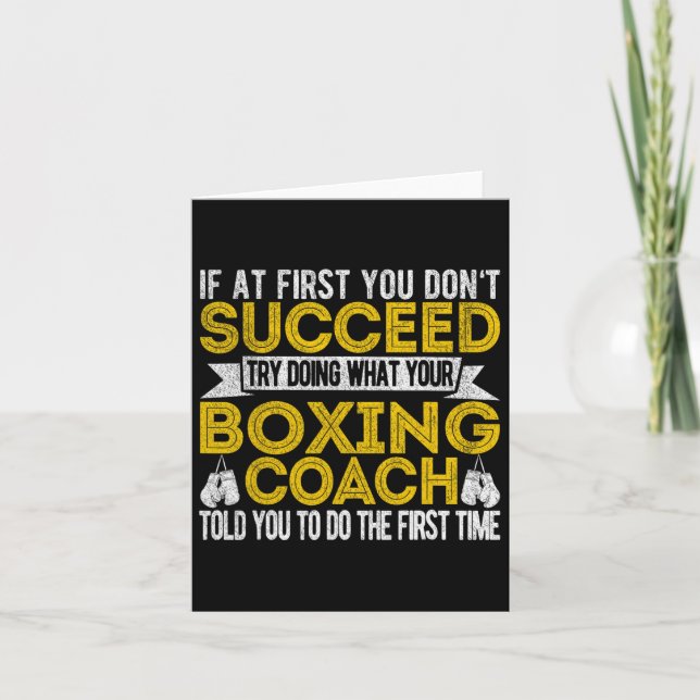 Funny Boxing Coach Boxing Trainer Retro  Card (Front)