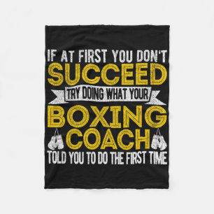 Funny Boxing Coach Boxing Trainer Retro Fleece Blanket