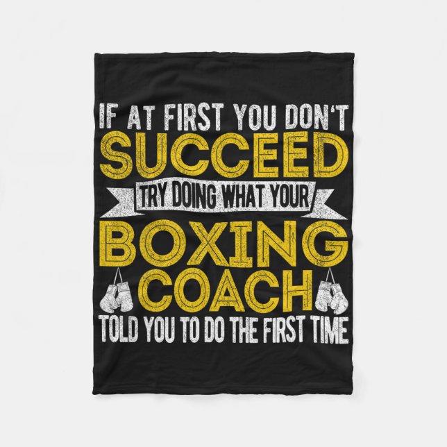 Funny Boxing Coach Boxing Trainer Retro  Fleece Blanket (Front)