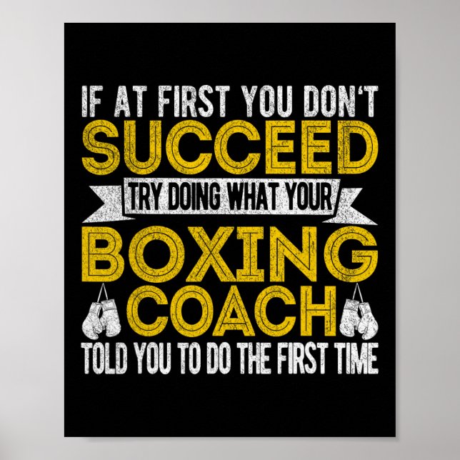 Funny Boxing Coach Boxing Trainer Retro  Poster (Front)