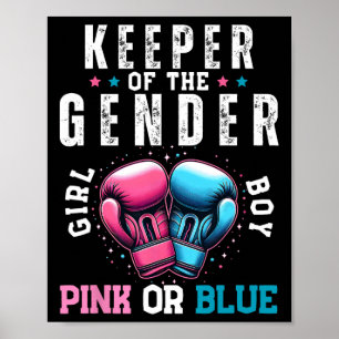 Funny Boxing Gender Reveal Keeper Of Gender Boxer Poster