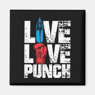 Funny Boxing Glove Tee Live Love Punch Magnet