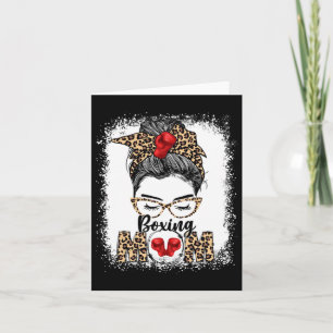 Funny Boxing Gloves Messy Bun Boxing Mom  Card
