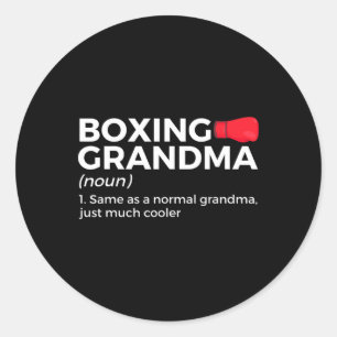 Funny Boxing Grandma Definition Classic Round Sticker