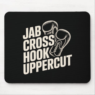 Funny Boxing Gym Jab Cross Hook Uppercut For Women Mouse Pad