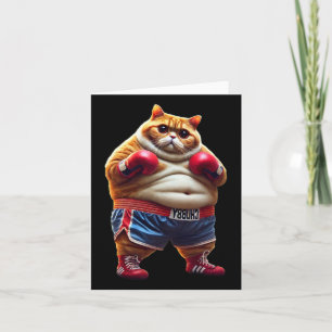 Funny Boxing Gym Workout Cat With Boxing Gloves An Card