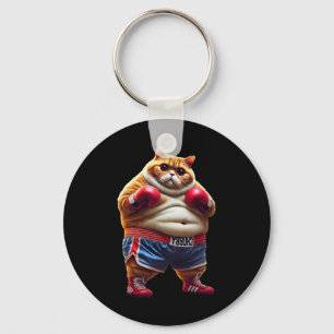 Funny Boxing Gym Workout Cat With Boxing Gloves An Key Ring