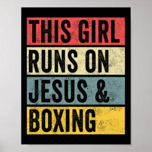Funny Boxing Jesus Dogs And Boxing Kickboxing Figh Poster