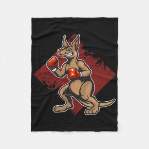 Funny Boxing Kangaroos With Gloves Boxer Puncher K Fleece Blanket