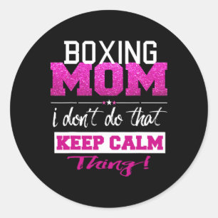 Funny Boxing Mum T Shirt Best Mother  Classic Round Sticker