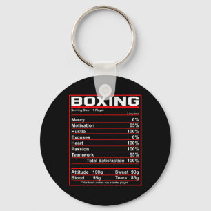 Funny Boxing Nutrition Facts Boxer Key Ring