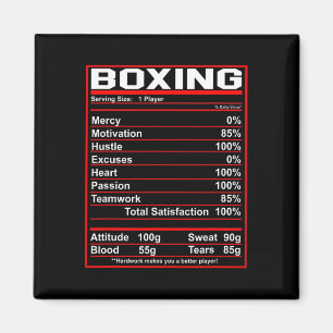 Funny Boxing Nutrition Facts Boxer Magnet