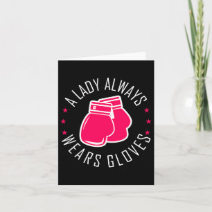 Funny Boxing Pink Gloves T Shirt Women Boxer  Card