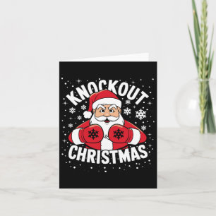 Funny Boxing Player Xmas Lights Santa Boxing Chris Card