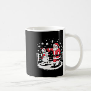 Funny Boxing Player Xmas Lights Santa Snow Boxing Coffee Mug