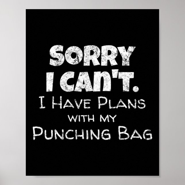 Funny Boxing Quote Design - Punching Bag Boxer Mem Poster (Front)