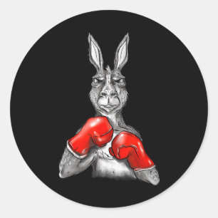 Funny Boxing Roger - Humour Sport Kangaroo Classic Round Sticker