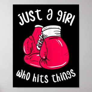 Funny Boxing Shirts For Women Gifts For Boxer Kick Poster