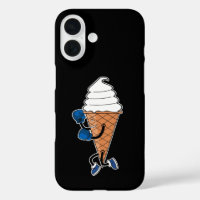 Funny Boxing Sports Ice Cream Cone Cartoon