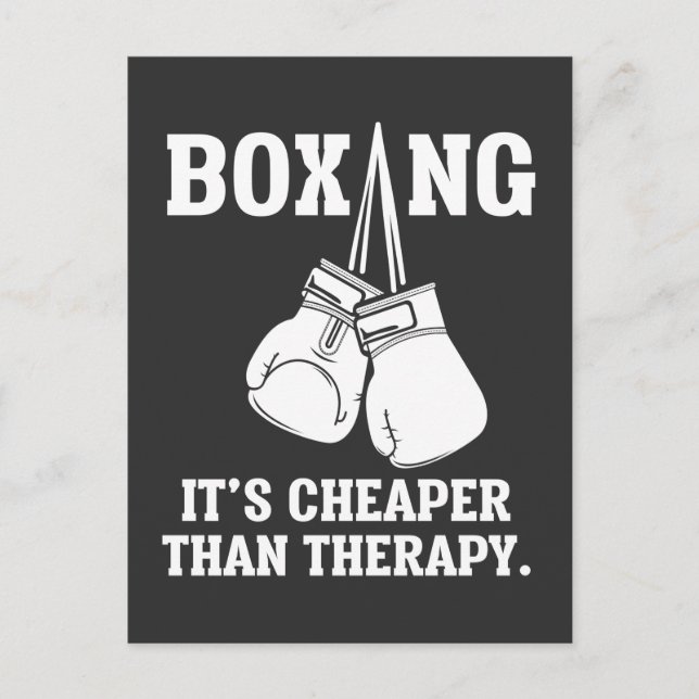Funny Boxing Therapy Sarcastic Boxer Martial Arts Postcard (Front)