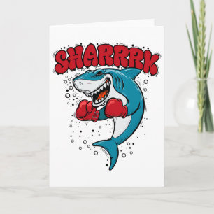 Funny Boxing Whale Shark With Red Gloves Daddy Card