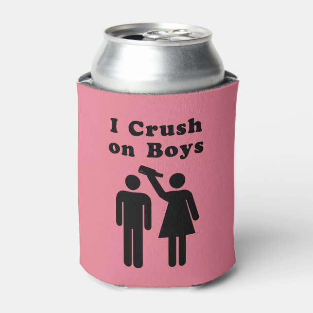 Funny Boy Crush Bottle Humour for Women Can Cooler (Can Front)