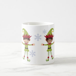 Funny Boy Elves Custom Kids Photos Merry Christmas Coffee Mug