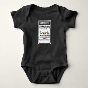 Funny Boy Ingredient Label Simple Halloween Baby Bodysuit