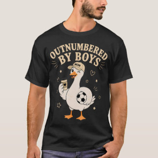 Funny Boy Mum Goose Outnumbered By Boys T-Shirt