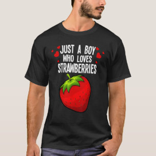 Funny Boy Strawberry Design For Men Kids Strawberr T-Shirt