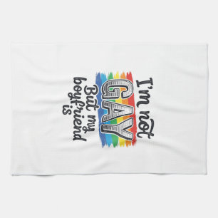 Funny Boyfriend Pride Vintage Engraving Shirt Desi Tea Towel