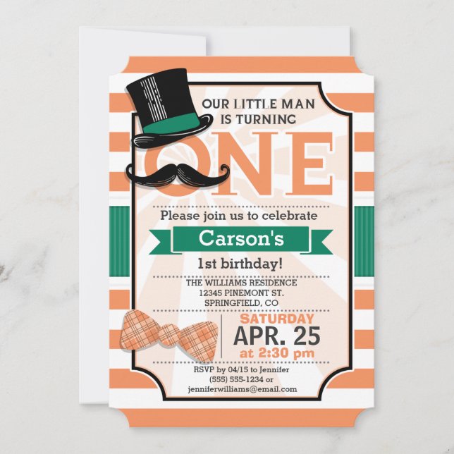 Funny Boy's 1st Birthday Party Invitation (Front)