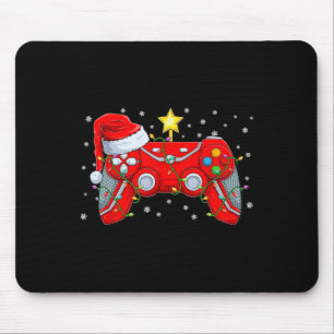 Funny Boys Christmas Shirts Video Game Santa Hat G Mouse Pad